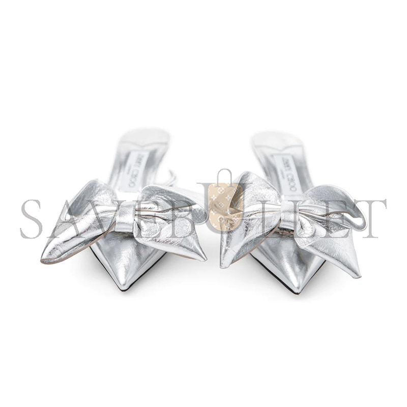 Ji*y Ch* staz mule 50 silver metallic leather mules stazmule50gwg